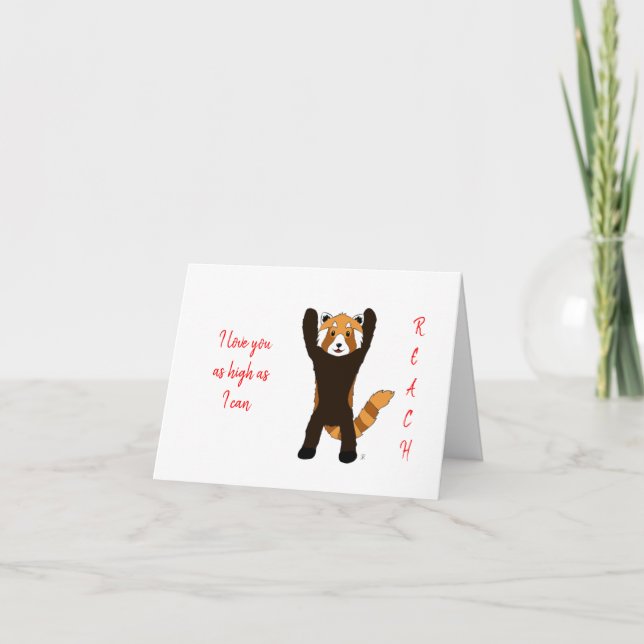 Tarjeta El día de San Valentín de Panda Roja (Anverso)