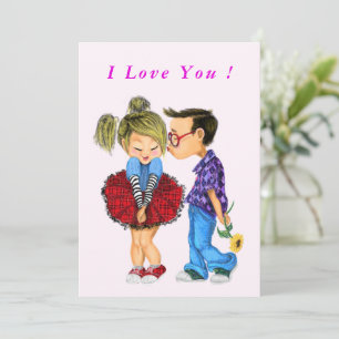 Tarjeta El día de San Valentín de pareja romántica
