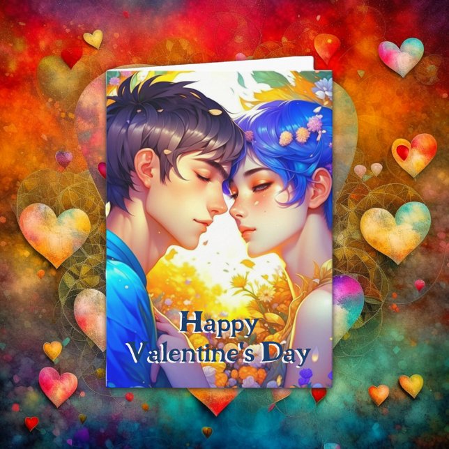 Tarjeta El día de San Valentín de pareja romántica cúrtica (Subido por el creador)