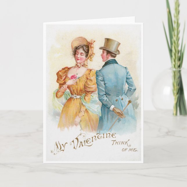 Tarjeta El día de San Valentín de pareja victorian (Anverso)