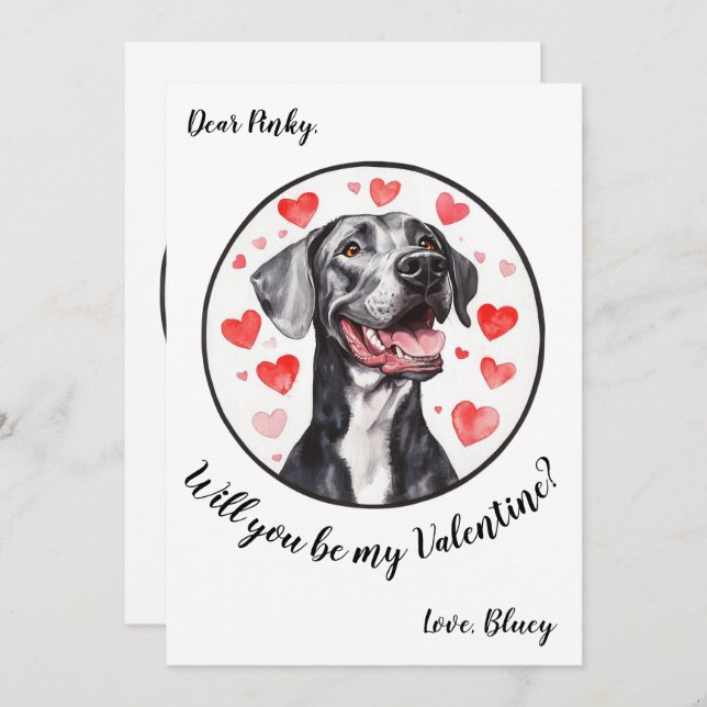 Tarjeta El día de San Valentín de personalizable G (Anverso / Reverso)