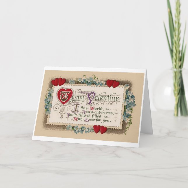 Tarjeta El día de San Valentín de poema de amor de (Anverso)