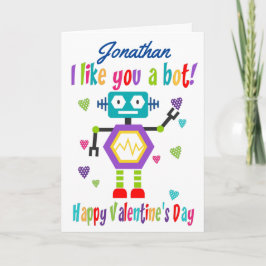 Tarjeta El día de San Valentín de Robot Cute