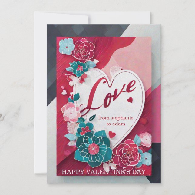 Tarjeta El día de San Valentín de Rosas Rojas Romá (Anverso)