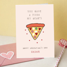 Tarjeta El día de San Valentín de salón de clases Pizza My