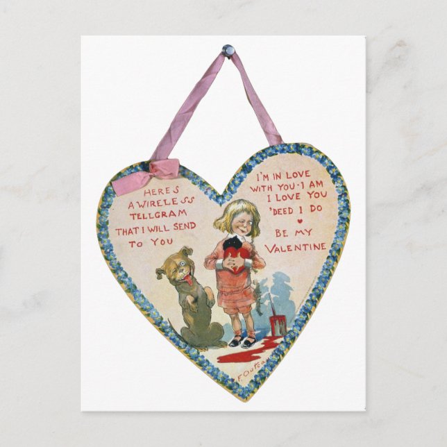 TARJETA EL DÍA DE SAN VALENTÍN DE VINTAGE (Anverso)