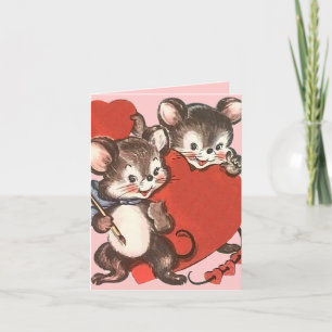 Tarjeta El día de San Valentín de Vintage para Niñ
