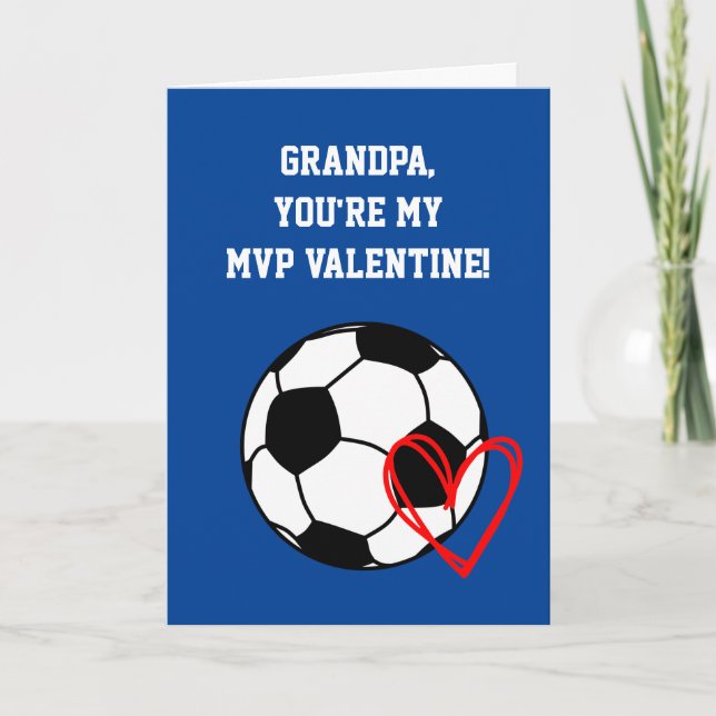 Tarjeta El día de San Valentín del abuelo del fútbol (Anverso)