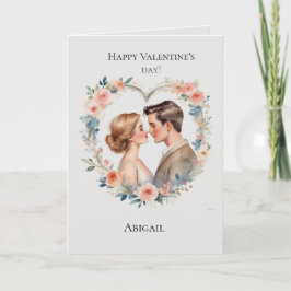 Tarjeta El día de San Valentín del corazón rosado