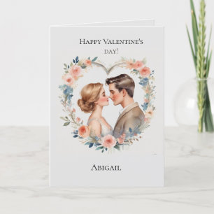 Tarjeta El día de San Valentín del corazón rosado