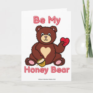 Tarjeta El día de San Valentín del oso de miel