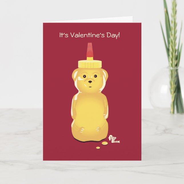 Tarjeta El día de San Valentín del oso de miel (Anverso)