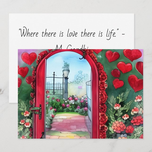 Tarjeta El día de San Valentín del Personalizado del Arco  (Anverso / Reverso)