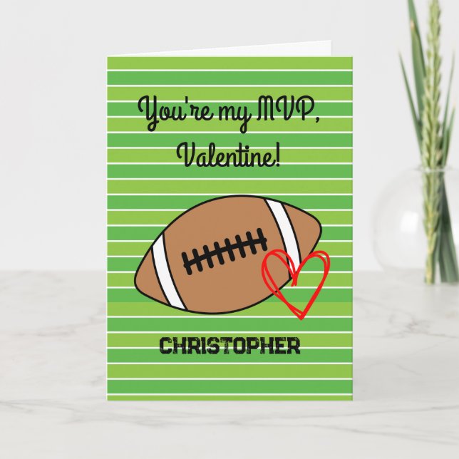 Tarjeta El día de San Valentín divertida de fútbol (Anverso)