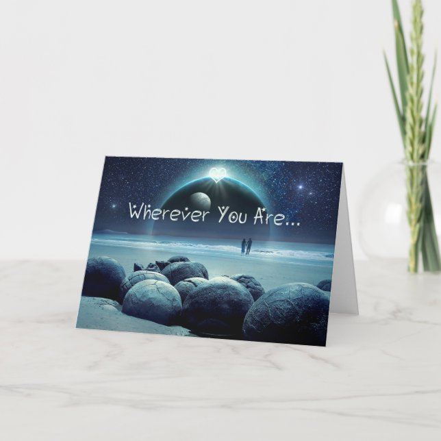 Tarjeta El día de San Valentín dondequiera que estés (Anverso)