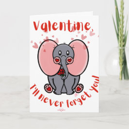 Tarjeta El día de San Valentín Elephant