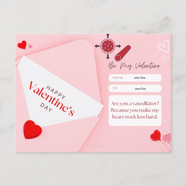 Tarjeta el día de San Valentín - Farmacología Tema (Anverso)
