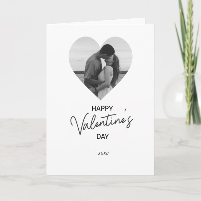 Tarjeta El día de San Valentín fotográfico de Modern Heart (Anverso)