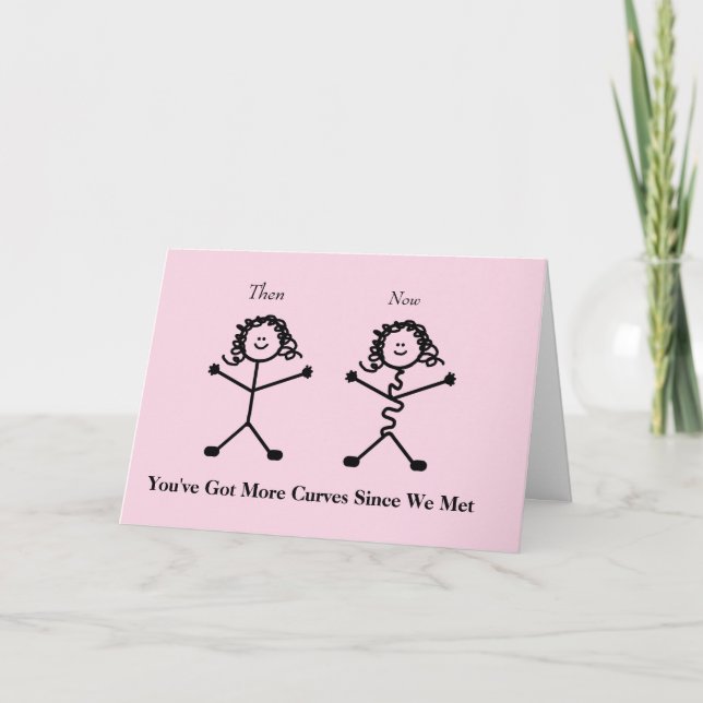 Tarjeta El día de San Valentín Funny Stick Lady (Anverso)