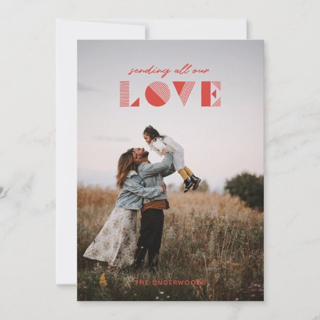 Tarjeta El día de San Valentín Geo Love Overlay -  (Anverso)