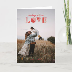 Tarjeta El día de San Valentín Geo Love Overlay - 