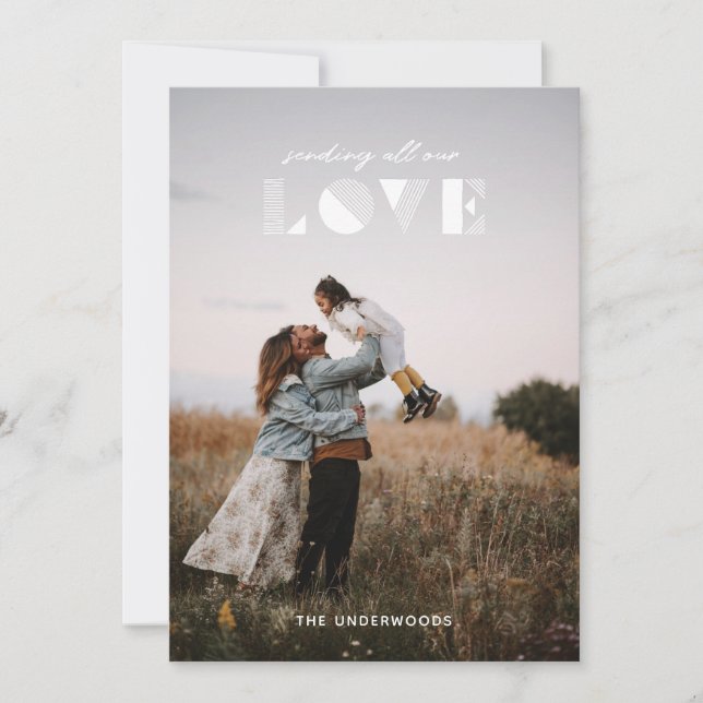 Tarjeta El día de San Valentín Geo Love Overlay -  (Anverso)