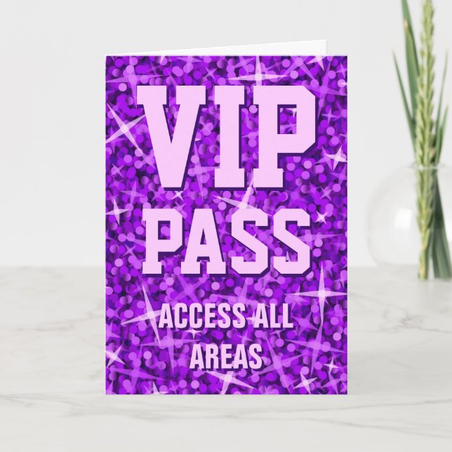 Tarjeta El día de San Valentín Glitz Purple 'VIP P (Anverso)