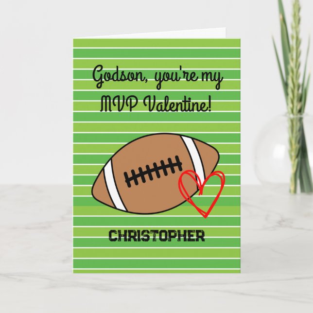 Tarjeta El día de San Valentín Godson de fútbol (Anverso)