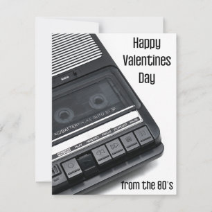tarjeta el día de San Valentín, grabadora de cinta