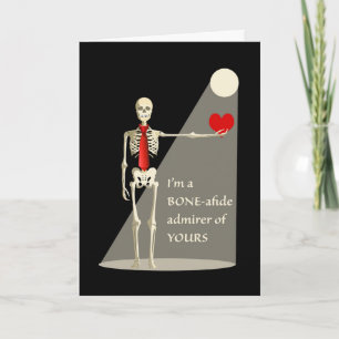 Tarjeta El día de San Valentín gracioso Skeleton, almirant