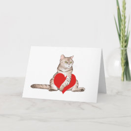Tarjeta El día de San Valentín Grumpy de gato minimalista