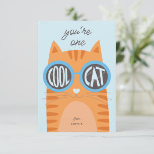 Tarjeta El día de San Valentín Guay Cat Naranja_bl