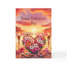 Tarjeta El día de San Valentín hawaiana