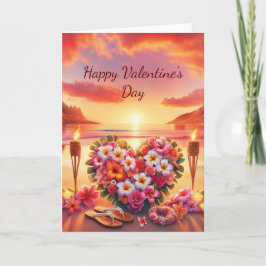 Tarjeta El día de San Valentín hawaiana