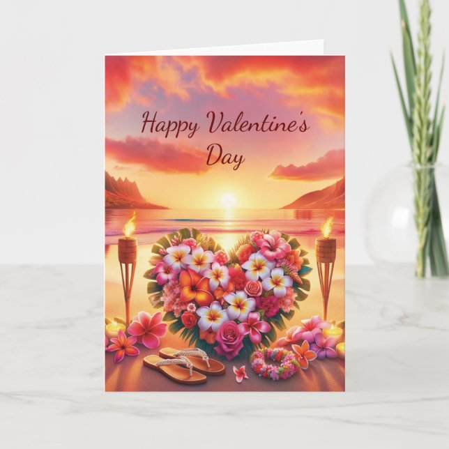 Tarjeta El día de San Valentín hawaiana (Anverso)