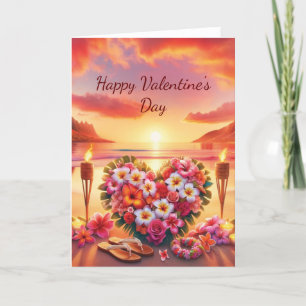 Tarjeta El día de San Valentín hawaiana