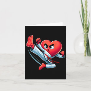 Tarjeta El día de San Valentín Heart Karate Kick Mma Taekw