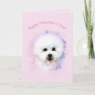 Tarjeta El día de San Valentín ilustrada Bichon Fr