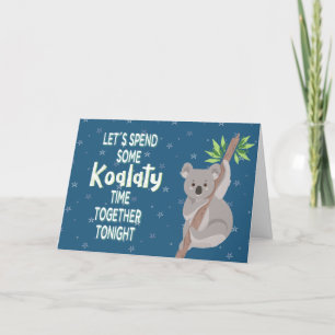 Tarjeta El día de San Valentín Koala, tiempo Koala