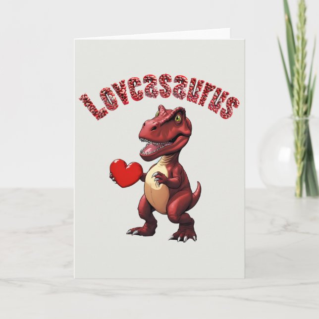 Tarjeta El día de San Valentín Loveasaurus (Anverso)