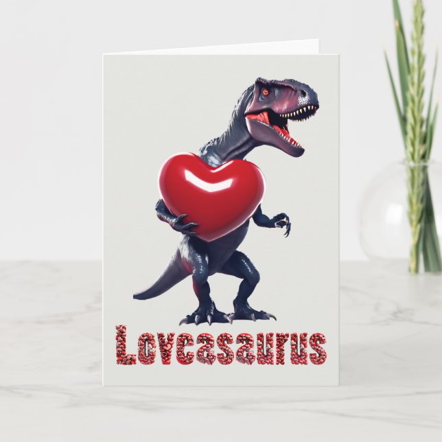 Tarjeta El día de San Valentín Loveasaurus (Anverso)