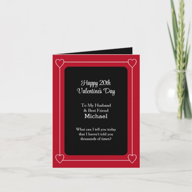 Tarjeta El día de San Valentín marido y mejor amigo añaden (Anverso)