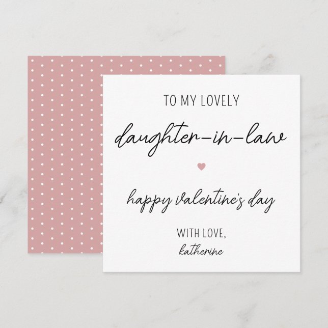 Tarjeta El día de San Valentín moderna para la hij (Anverso / Reverso)