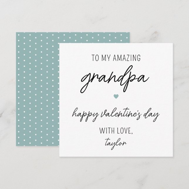 Tarjeta El día de San Valentín moderna y ligera pa (Anverso / Reverso)