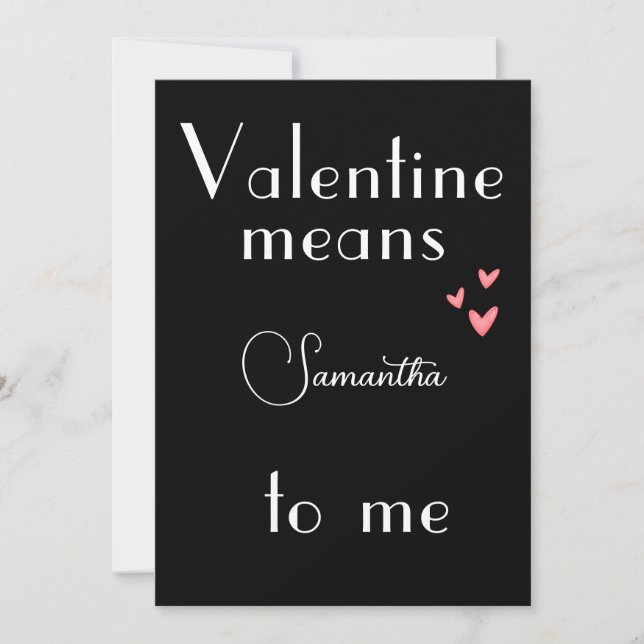 Tarjeta El día de San Valentín negra para seres qu (Anverso)