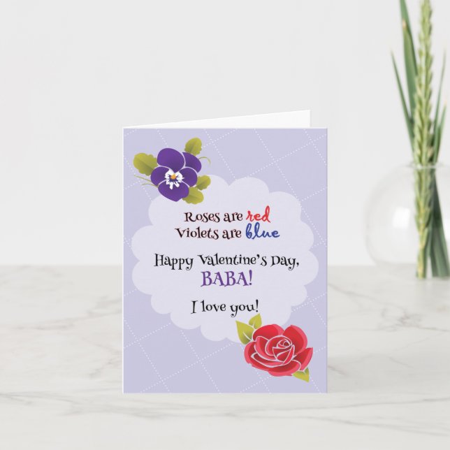 Tarjeta el día de San Valentín para Baba (Anverso)