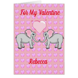 Tarjeta El día de San Valentín para elefantes enam