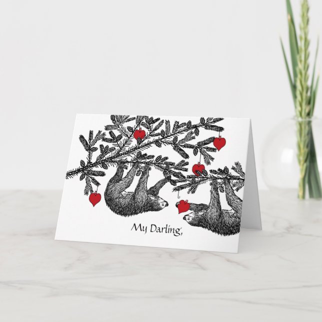 Tarjeta El día de San Valentín para esposas y corazones (Anverso)