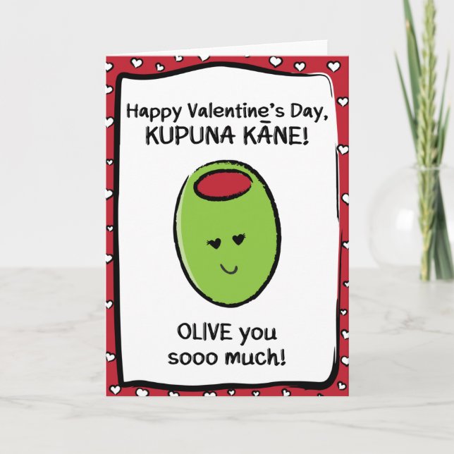 Tarjeta el día de San Valentín para Kupuna Kāne (Anverso)