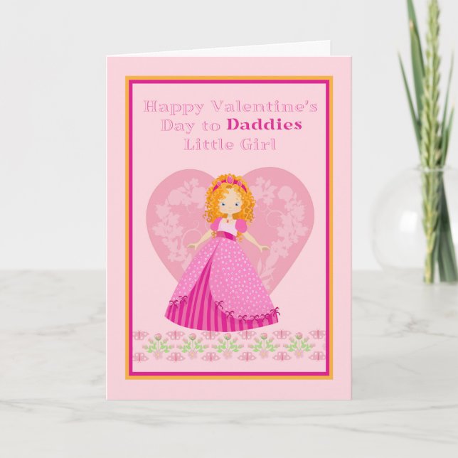 Tarjeta el día de San Valentín para niñita de dadd (Anverso)